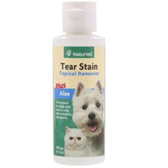 NaturVet Tear Stain - Засіб для видалення плям від сліз з шерсті з алое для собак та котів