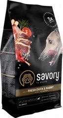 Savory Adult All Breeds rich in Fresh Duck & Rabbit - Сухой корм для собак всех пород с уткой и кроликом 3 кг