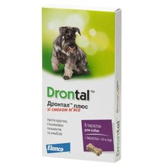 Drontal plus - антигельминтик со вкусом мяса для собак