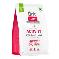 Brit Care Dog Sustainable Activity - Сухой корм для собак с повышенной активностью с курицей и насекомыми 3 кг