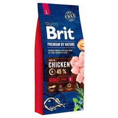 Brit Premium by Nature Adult L - Сухой корм для взрослых собак больших пород с курицей 15 кг