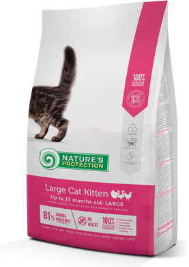 Nature's Protection Large Cat Kitten - Сухой корм для котят больших пород с мясом птицы 18 кг