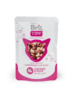 Brit Care Chicken & Duck Pouch - Консерва для дорослих котів з куркою та качкою 80 г
