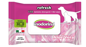 Inodorina Refresh Aloe vera вологі серветки з алоє вера для собак та котів