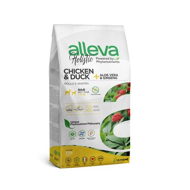 Alleva Holistic Adult Chicken & Duck Mini - Сухой корм для взрослых собак мелких/мини пород с курицей и уткой 2 кг