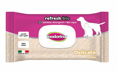 Inodorina Refresh Bio Delicato влажные биоразлагаемые котоновые салфетки 30 шт