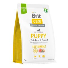 Brit Care Dog Sustainable Puppy - Сухой корм для щенков с курицей и насекомыми 3 кг