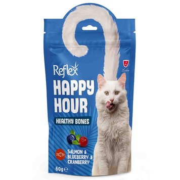 Reflex Happy Hour - Рефлекс Щаслива година ласощі для котів лосось, чорниця, журавлина, здорові кістки 60 г