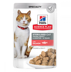 Hill's SP Feline Adult Young Sterilised Cat Пауч для стерилизованных кошек с лососем 85 г