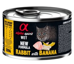 Alpha Spirit Cat Rabbit with Banana - Вологий корм для дорослих котів з кроликом та бананами 200 г