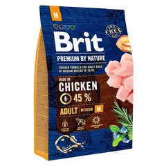 Brit Premium by Nature Adult M - Сухой корм для взрослых собак средних пород с курицей 3 кг