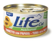LifeCat консерва для котов тунец с папайей 85 г