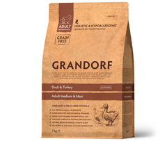 Grandorf Duck and Turkey Adult Medium & Maxi Breeds - Грандорф сухой комплексный корм для взрослых собак средних и больших пород с уткой и индейкой 3 кг