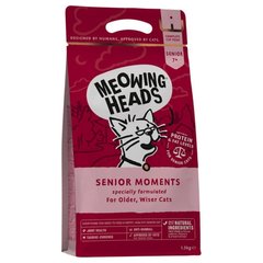 Meowing Heads Senior Moments - Мяуінг Хедс сухий комплексний корм для котів старше 7 років з куркою, лососем та яйцем 450 г