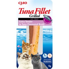 INABA Grilled - Лакомство для кошек с нежным филе тунца на гриле в бульоне из тунца 15 г