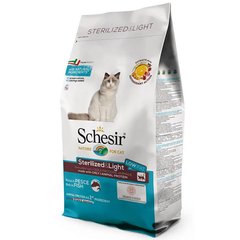 Schesir Cat Sterilized & Light ШЕЗИР СТЕРИЛИЗОВАННЫЕ ЛАЙТ РИБА сухой монопротеиновый корм для стерилизованных кошек и кастрированных котов, для котов склонных к полноте 10 кг