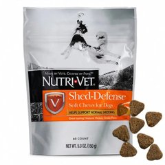 Nutri-Vet Shed-Defense Soft Chews НУТРИ-ВЕТ ЗАЩИТА ШЕРСТИ витамины для шерсти собак, жевательные таблетки 60 таблеток