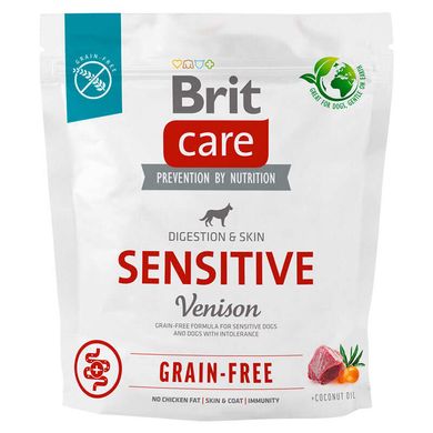Brit Care Dog Grain-free Sensitive - Сухий беззерновий корм для собак з чутливим травленням з олениною 1 кг