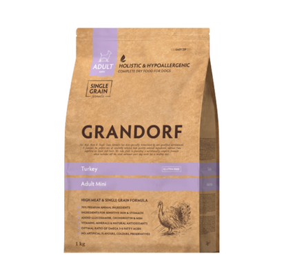 Grandorf Turkey Adult Mini Breeds - Грандорф сухий комплексний корм для дорослих собак дрібних порід з індичкою 1 кг