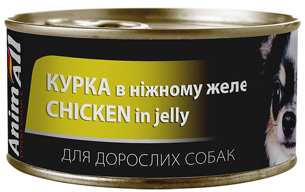 AnimAll Chicken in jelly - Влажный корм для собак с курицей в желе 85 г