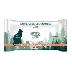 Inodorina Salvieta Biodegradabile Cat - влажные салфетки для длинношерстных кошек с мятой и льном 30 шт