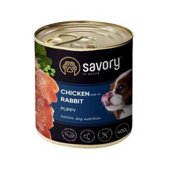 Savory Puppy Rabbit & Chicken - Сейвори консервы для щенков с кроликом и курицей 400 г