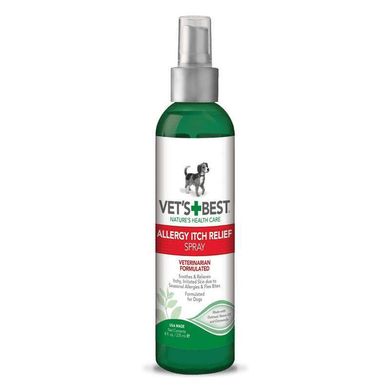 VET`S BEST Allergy Itch Relief Spray - Спрей для собак при алергії для чутливої шкіри собак, 236 мл