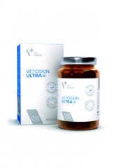Vet Expert VetoSkin Ultra Харчова добавка для комплексної підтримки і регенерації шкіри і шерсті у котів та собак, 60 капсул