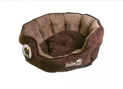 AnimAll Royal Velours Chocolate -Лежак шоколадного кольору для котів та собак, 53×47×21 см