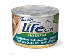 LifeCat консерва для котів тунець з океанічної рибою та овочами 150 г