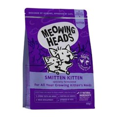 Meowing Heads Smitten Kitten - Мяуінг Хедс сухий комплексний корм для кошенят з куркою та рибою 450 г