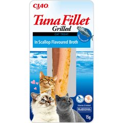 INABA Grilled - Ласощі для котів філе тунця на грилі в бульйоні з гребінця 15 г