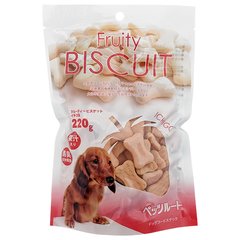 DoggyMan Biscuit Strawberry ДОГГІМЕН БІСКВІТ ПОЛУНИЦЯ фруктове печиво, ласощі для собак 220 г