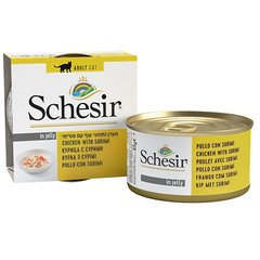 Schesir Chicken Surimi ШЕЗІР КУРКА З СУРІМІ в желе натуральні консерви для котів, вологий корм, банка 85 г