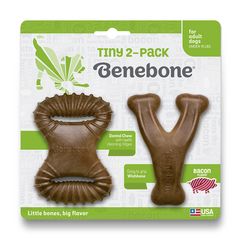 Benebone Tiny-2 Pack Bacon - Набір з двох жувальних іграшок для собак зі смаком бекону