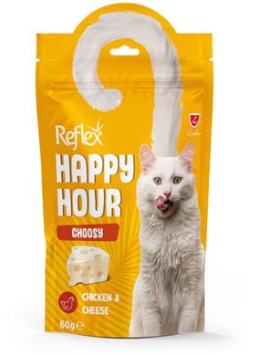 Reflex Happy Hour - Рефлекс Счастливый час лакомства для кошек курица и сыр, для привередливых 60 г