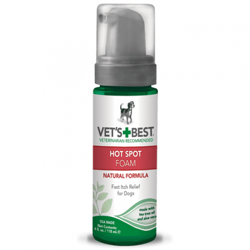 VET`S BEST Hot Spot Foam - Моющая пена для устранения раздражений, воспалений и зуда для собак 118 мл