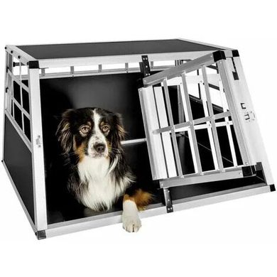 Алюминиевая клетка для собак с двумя широкими дверцами