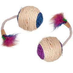 Flamingo Bouly Sisal Ball Feather ФЛАМІНГО СИЗАЛЬОВИЙ М`ЯЧ з пір`ям іграшка для котів (0.031кг ( диаметр 6 см))