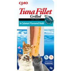 INABA Grilled - Ласощі для котів філе тунця на грилі в бульйоні з кальмарів 15 г