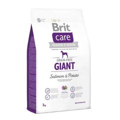 Brit Care Grain Free Giant Salmon & Potato - Беззерновой сухой корм для взрослых собак гигантских пород с лососем и картофелем 3 кг
