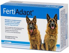 FertiAdapt - Дієтична добавка для підтримки та підготовки до тічки та розмноження у собак та котів, 60 таблеток
