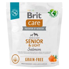 Brit Care Dog Grain-free Senior & Light - Сухий беззерновий корм для старіючих собак з лососем 1 кг