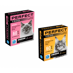 PerFect Trio Краплі на холку від бліх, кліщів та глистів для котів до 4 кг, 1 піпетка