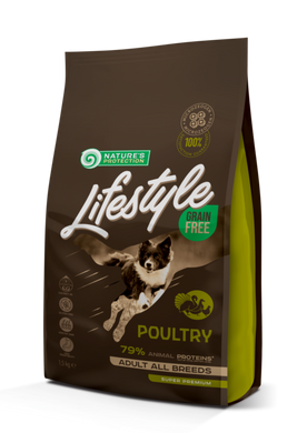 Nature's Protection Lifestyle Grain Free Poultry Adult All Breeds - Сухой беззерновой корм для взрослых собак всех пород с мясом птицы 17 кг