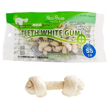 Petz Route Teeth White Gum ПЕТС РУТ КОСТЬ ДЛЯ ЧИСТКИ ЗУБОВ жевательное лакомство для собак, SS 5 шт х 88 г