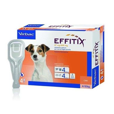 Virbac Effitix Spot-On Еффитикс спот он Капли на холку от блох, клещей и комаров для собак (1 пипетка)