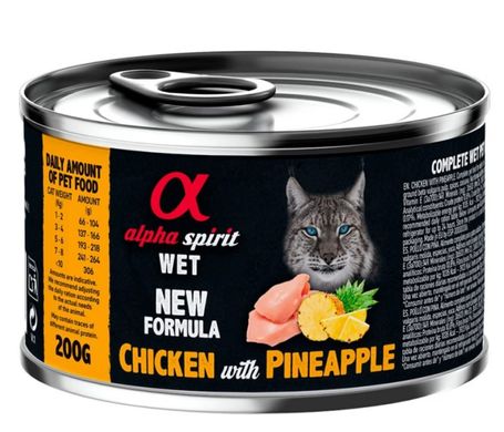 Alpha Spirit Cat Chicken with Pineapple - Вологий корм для дорослих котів з куркою та ананасами 200 г