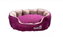 AnimAll Royal Velours M Fuchsia - Лежак малинового кольору для котів та собак, 53×47×21 см