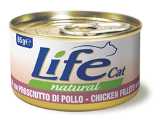 LifeCat консерва для котов курица с ветчиной 85 г